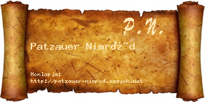 Patzauer Nimród névjegykártya